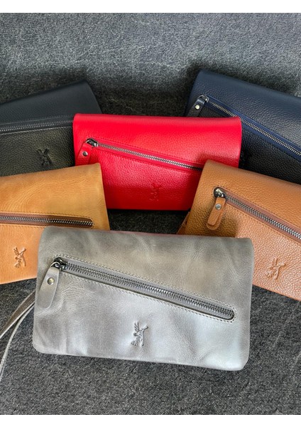 SL-312 Hakiki Deri Çok Işlevli Özel Portföy Kartlık Bölmeli El Çantası 22,5 Cm×13,5 cm Sanat Leather indirimleri