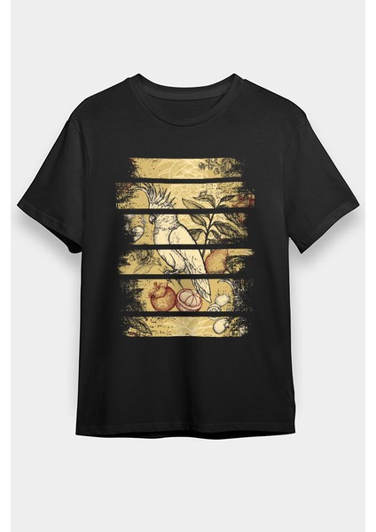 Sultan Papağanı Siyah Unisex Tişört T-Shirt