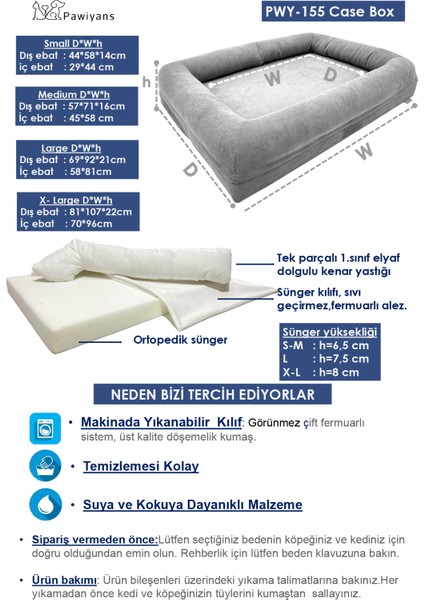 Coch Box Üst Kalite Köpek Yatağı Süngerli Sıvı Geçirmez Alezli. %100 Elyaflı. 2 Fermuarlı modelleri