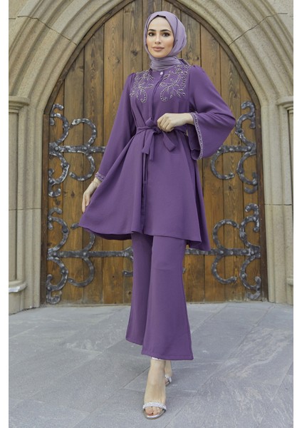 Mona Tunik Pantolon Takım - Leylak