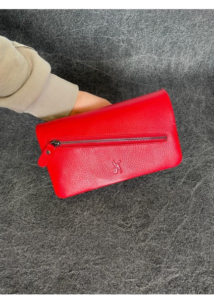 SL-312 Hakiki Deri Çok Işlevli Özel Portföy Kartlık Bölmeli El Çantası 22,5 Cm×13,5 cm Sanat Leather