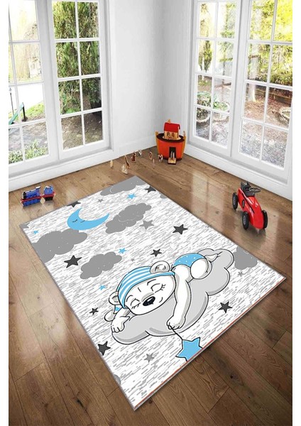 Desenli Renkli Dijital Baskı Yıkanabilir Kaymaz Taban Modern Çocuk Halısı ve Yolluk.