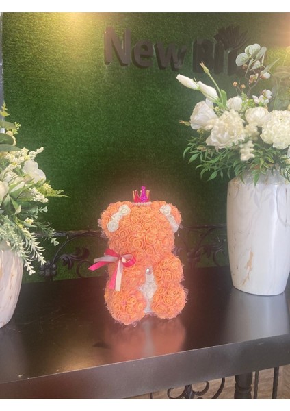 Özel Tasarım El Yapımı Teddy Rose Bear Güllü Ayıcık 24 cm