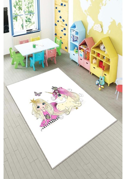 Desenli Renkli Dijital Baskı Yıkanabilir Kaymaz Taban Modern Çocuk Halısı ve Yolluk.