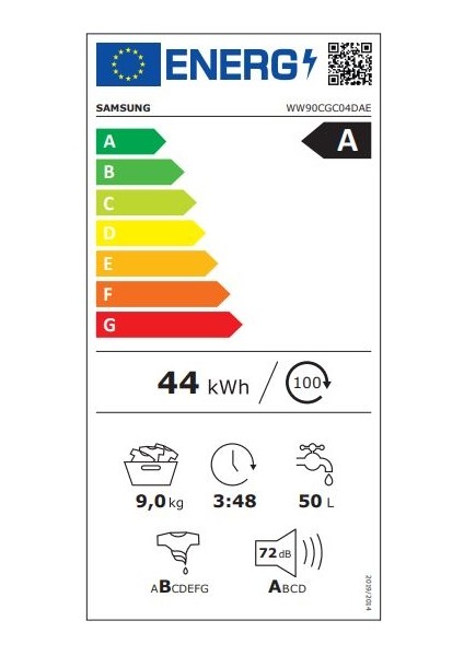 WW90CGC04DAEAH 9 Kg 1400 devir Çamaşır Makinesi, Dahili Wi-Fi, Eco Bubble Yıkama Teknolojisi