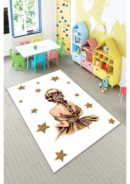 Desenli Renkli Dijital Baskı Yıkanabilir Kaymaz Taban Modern Çocuk Halısı ve Yolluk.