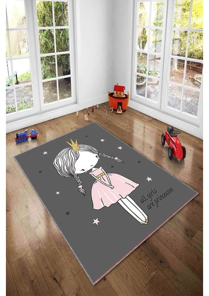 Desenli Renkli Dijital Baskı Yıkanabilir Kaymaz Taban Modern Çocuk Halısı ve Yolluk.