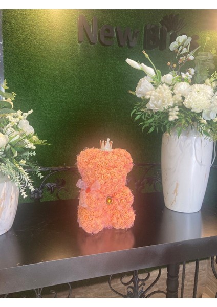 Özel Tasarım El Yapımı Teddy Rose Bear Güllü Ayıcık 24 cm