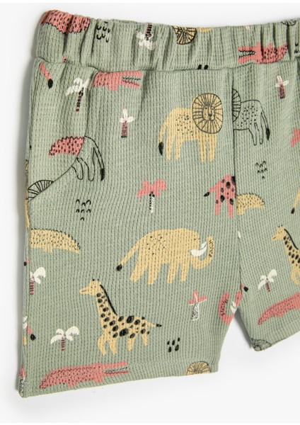Şort Beli Lastikli Cepli Dokulu Pamuklu modelleri
