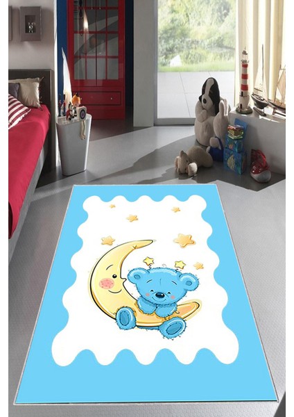 Desenli Renkli Dijital Baskı Yıkanabilir Kaymaz Taban Modern Çocuk Halısı ve Yolluk.