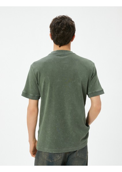 Oversize Yıkamalı Tişört Bisiklet Yaka Kısa Kollu fırsatları