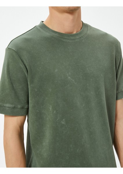 Oversize Yıkamalı Tişört Bisiklet Yaka Kısa Kollu indirimleri