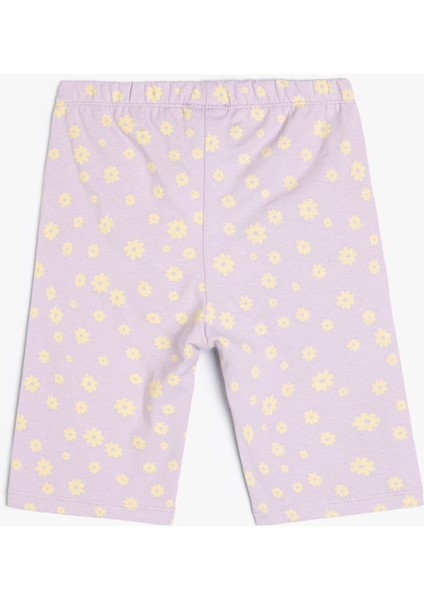 Çiçekli Kısa Tayt Beli Lastikli Pamuklu fiyatları