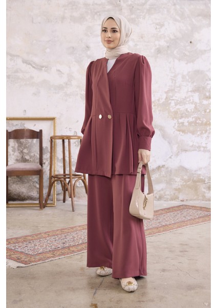 Linda Ceket Pantolon Takım - Gül Kurusu modelleri