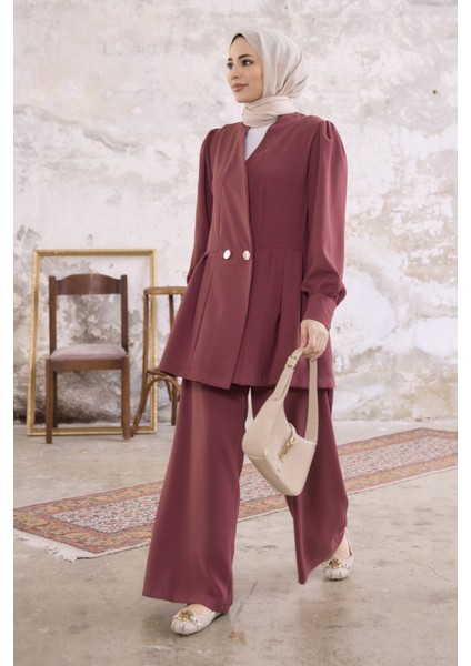 Linda Ceket Pantolon Takım - Gül Kurusu fırsatları