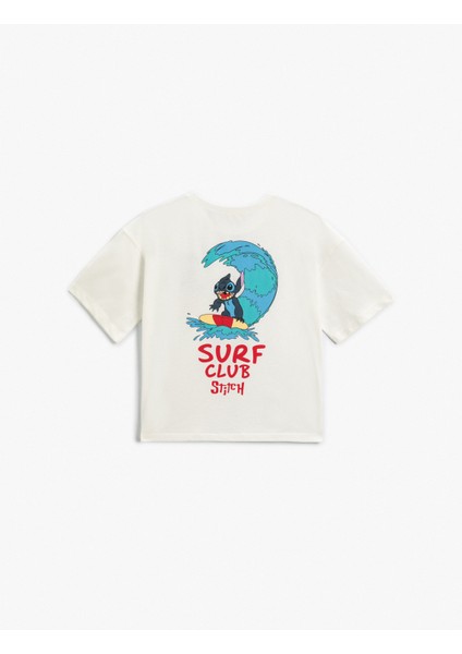 Stitch Tişört Lisanslı Arkası ve Önü Baskılı Kısa Kollu Pamuklu