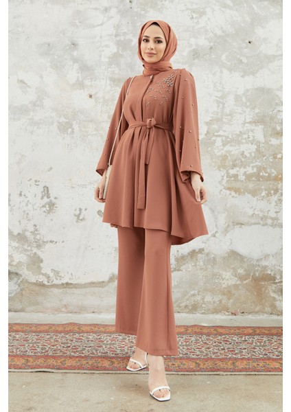 Rina Tunik Pantolon Takım - Camel