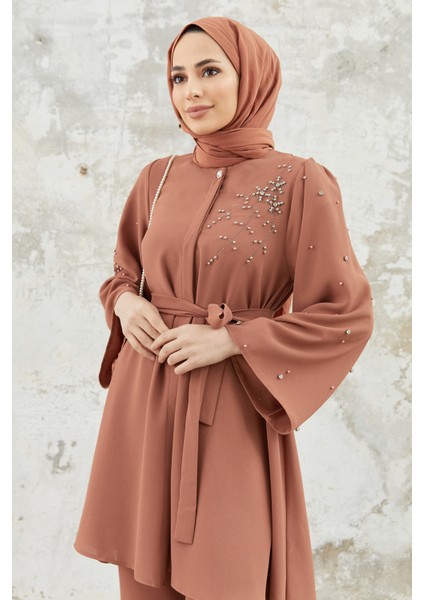 Rina Tunik Pantolon Takım - Camel