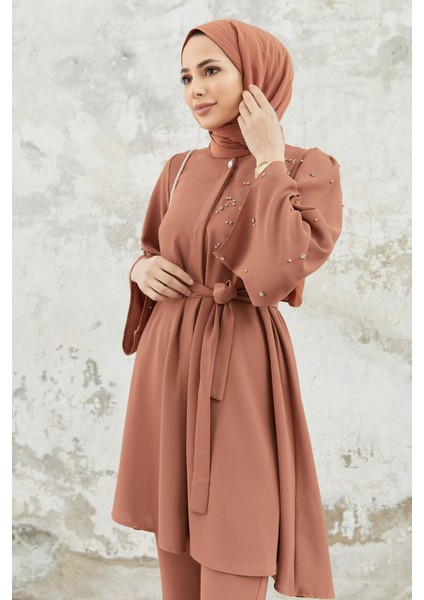 Rina Tunik Pantolon Takım - Camel