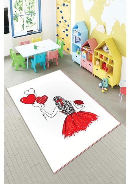 Desenli Renkli Dijital Baskı Yıkanabilir Kaymaz Taban Modern Çocuk Halısı ve Yolluk.