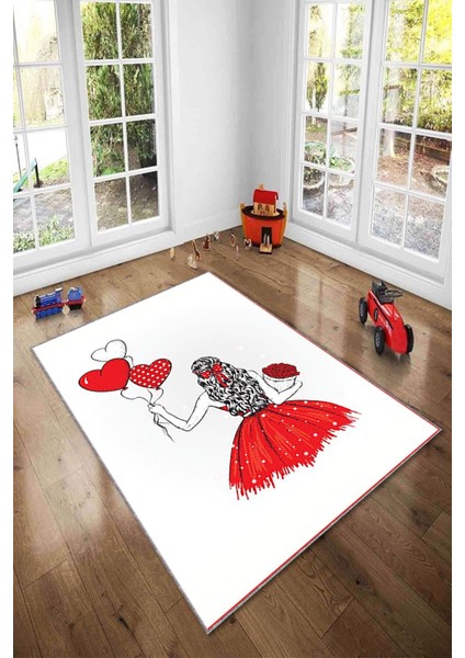 Desenli Renkli Dijital Baskı Yıkanabilir Kaymaz Taban Modern Çocuk Halısı ve Yolluk.