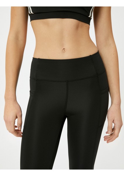 Spor Tayt Cep Detaylı Yüksek Bel Slim Fit