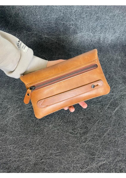 SL-312 Hakiki Deri Çok Işlevli Özel Portföy Kartlık Bölmeli El Çantası 22,5 Cm×13,5 cm Sanat Leather fırsatları