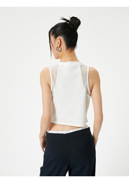 File Detaylı Kısa Atlet Pamuklu Slim Fit