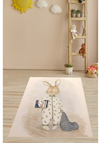 Uyuyan Tavşancık Yıkanabilir Kaymaz Taban Leke Tutmaz Çocuk Odası Halısı fiyatları