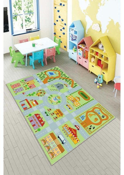 Desenli Renkli Dijital Baskılı Yıkanabilir Kaymaz Taban Modern Mutfak Halısı (Süngersiz) fiyatları