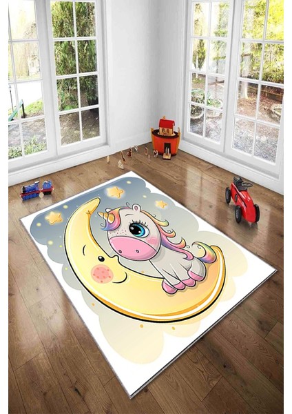 Desenli Renkli Dijital Baskı Yıkanabilir Kaymaz Taban Modern Çocuk Halısı ve Yolluk.