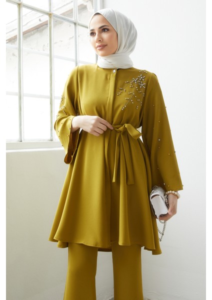 Rina Tunik Pantolon Takım - Yağ Yeşili modelleri