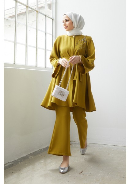 Rina Tunik Pantolon Takım - Yağ Yeşili fırsatları