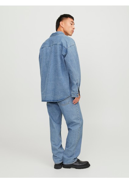 Erkek Genis Kesim Denim Gömlek - Santorini modelleri