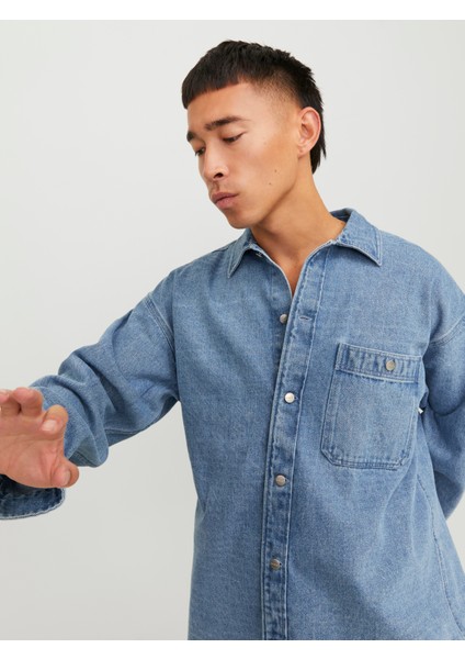 Erkek Genis Kesim Denim Gömlek - Santorini fırsatları