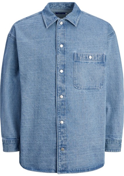 Erkek Genis Kesim Denim Gömlek - Santorini indirimleri