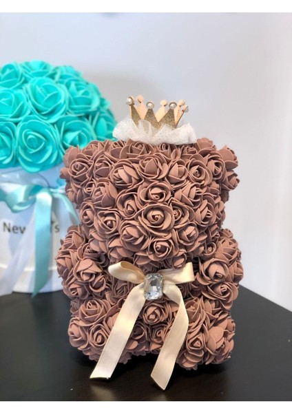 Özel Tasarım El Yapımı Teddy Rose Bear Güllü Ayıcık 25 cm