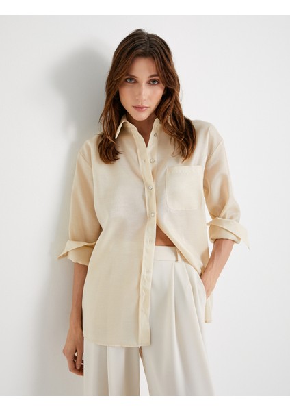 Gömlek Cep Detaylı Uzun Kollu
