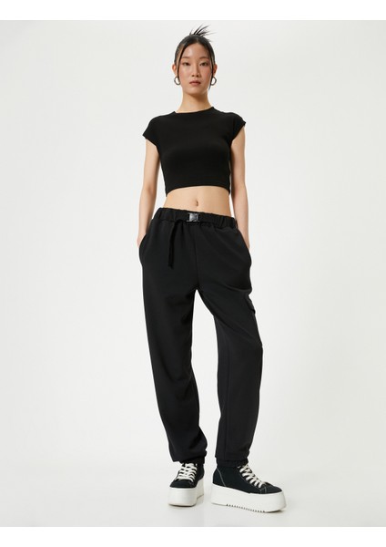 Kargo Jogger Eşofman Altı Cepli Kemer Detaylı