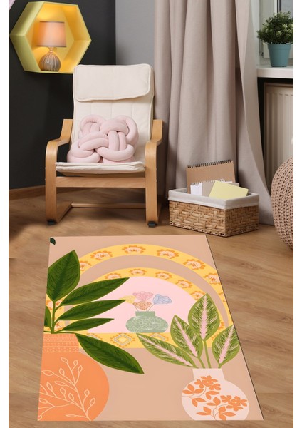 Tropikal Yapraklar Renkli Çiçek Iskandinav Yıkanabilir Kaymaz Taban Leke Tutmaz Çocuk Odası Halısık fiyatları