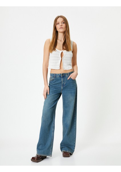 Crop Atlet Önü Kopçalı Ajurlu U Yaka Kalın Askılı fiyatları