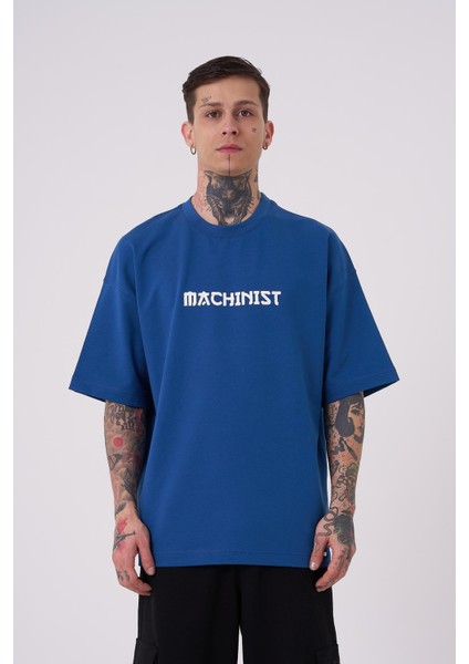 Erkek Crane Patch Baskılı Oversize Indigo Tişört fiyatları