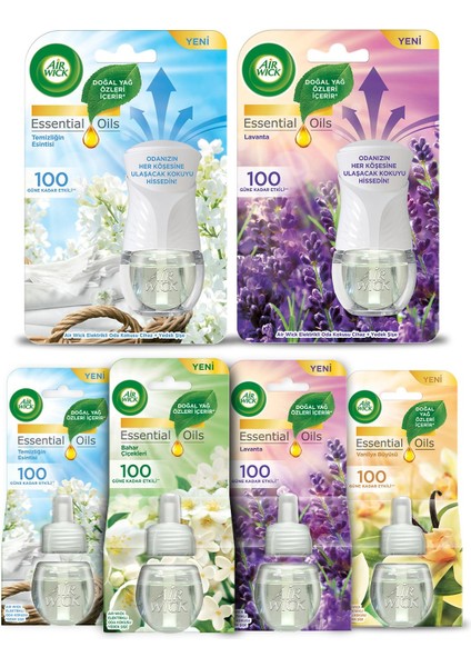 Elektrikli Oda Kokusu Set ( 1 Kıt Temizliğin Esintisi +1 Kıt Lavanta + 4 Çeşit Yedek)