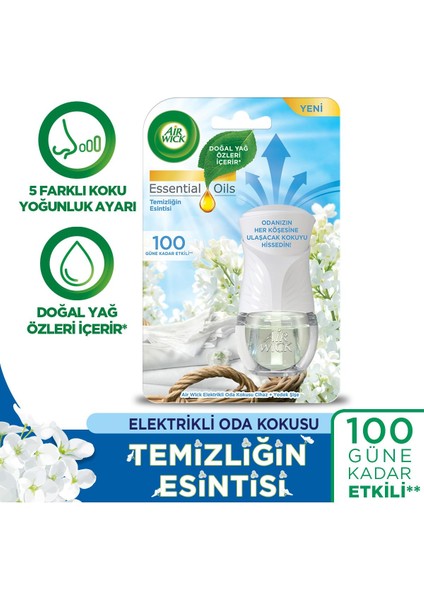 Elektrikli Oda Kokusu Set ( 1 Kıt Temizliğin Esintisi +1 Kıt Lavanta + 4 Çeşit Yedek)