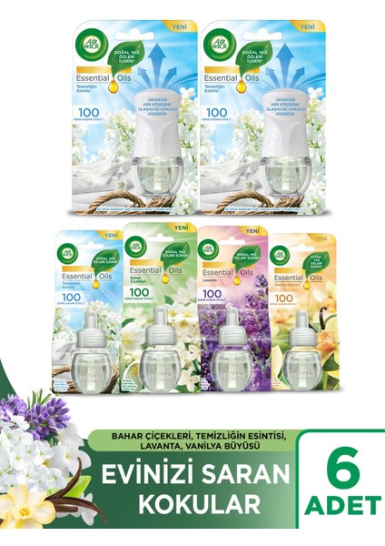 Elektrikli Oda Kokusu Set ( 2 Kıt Temizliğin Esintisi + 4 Çeşit Yedek)