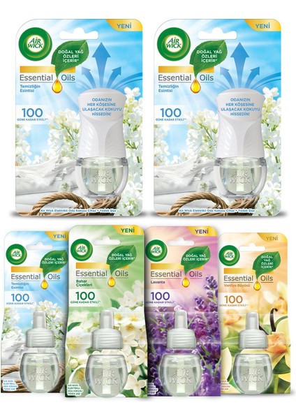 Elektrikli Oda Kokusu Set ( 2 Kıt Temizliğin Esintisi + 4 Çeşit Yedek)