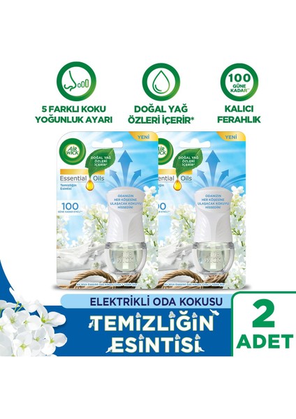 Elektrikli Oda Kokusu Set ( 2 Kıt Temizliğin Esintisi + 4 Çeşit Yedek)