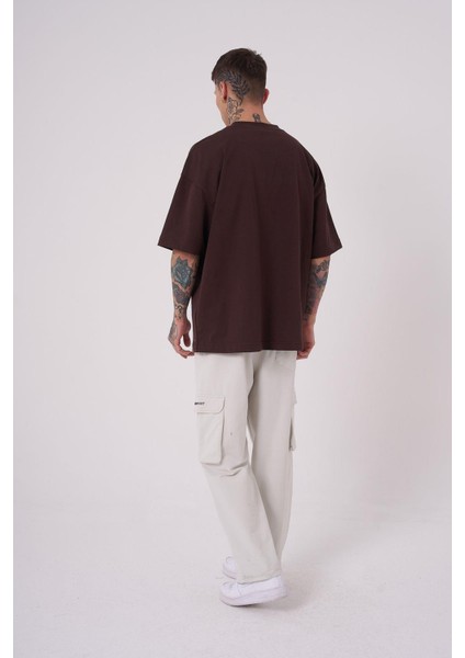 Erkek Premium Platon Oversize Kahverengi Tişört fırsatları
