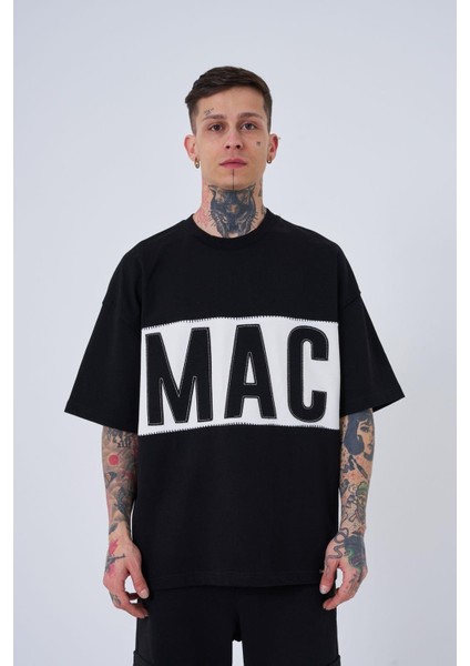Erkek Mac Blanket Oversize Siyah Tişört