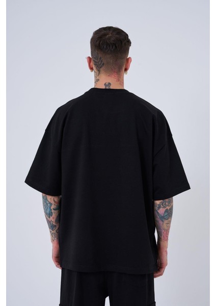 Erkek Mac Blanket Oversize Siyah Tişört